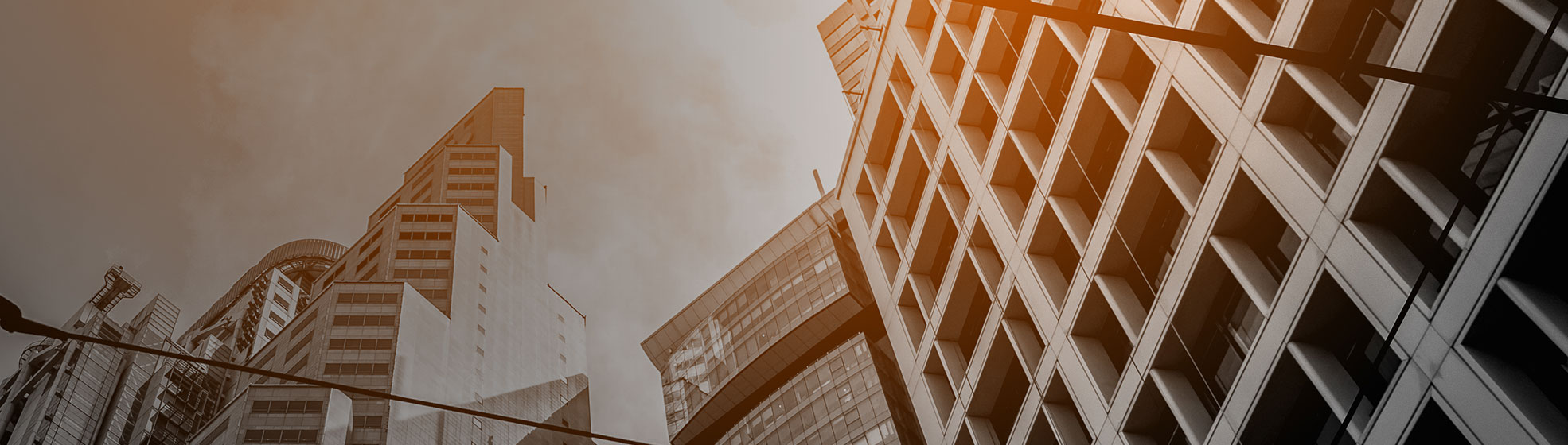 Abstract buildings with taken from the ground looking up.